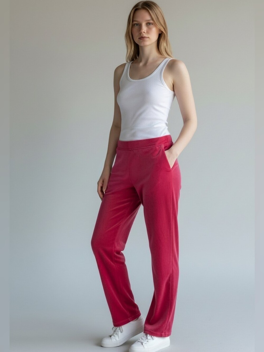 Juicy Couture OG Big Bling Velour Track Pants Hot Pink Size Small